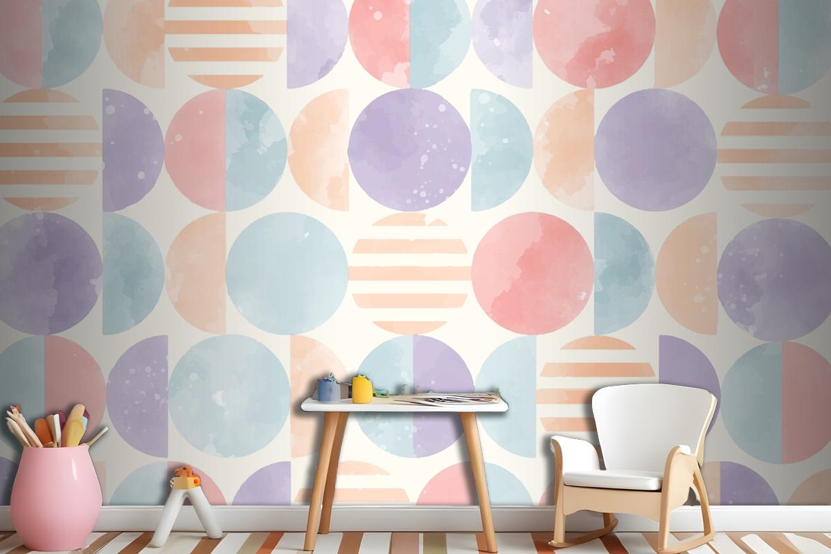 Watercolor Geometric Background Wallpaper Mural