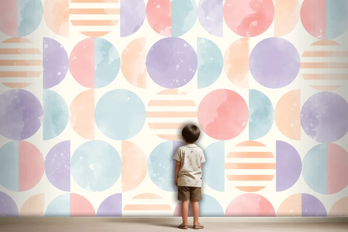 Watercolor Geometric Background Wallpaper Mural