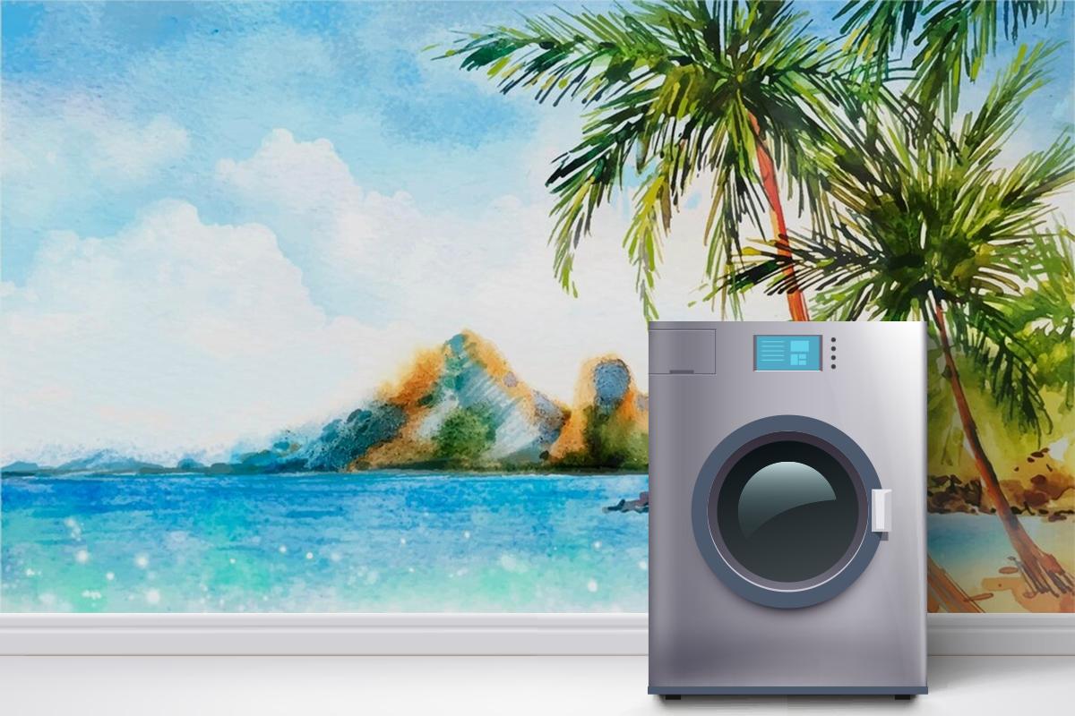 Watercolor Hello Summer Concept Wallpaper Mural