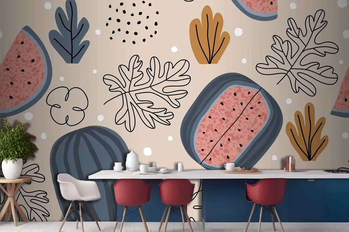 Watermelon Seamless Pattern Kitchen Wallpaper Mural