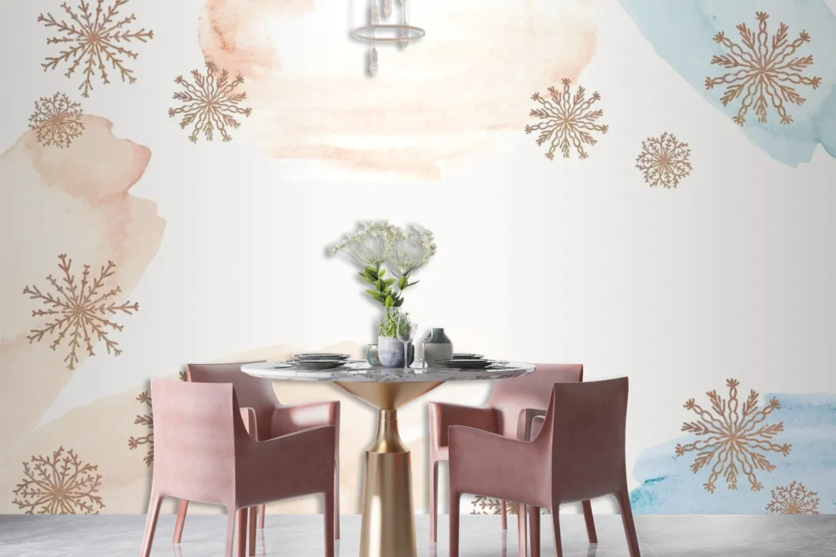 Winter Background With Snowflakes Wallpaper Mural