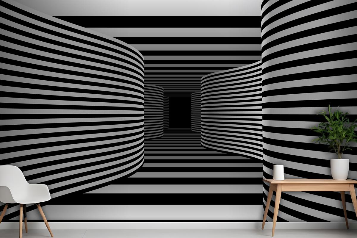 Realistic Optical Illusion Background Wallpaper Mural