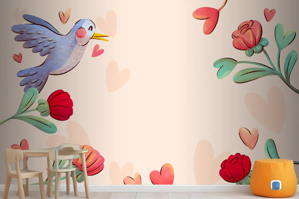 Watercolor Background For Valentines Day Celebration Wallpaper Mural