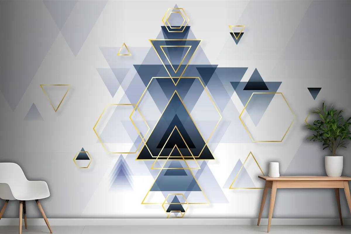 Abstract Gradient Geometric Wallpaper Mural