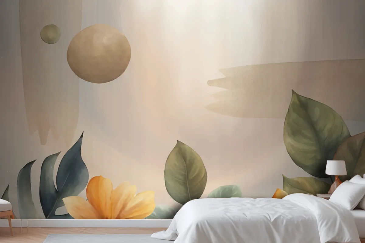 Watercolor Soft Earth Tones Background Wallpaper Mural