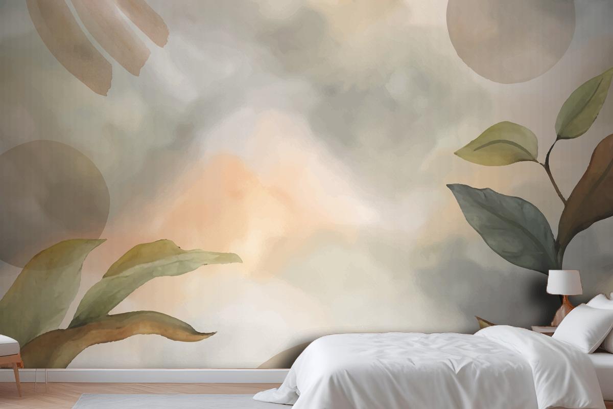 Watercolor Soft Earth Tones Background Wallpaper Mural