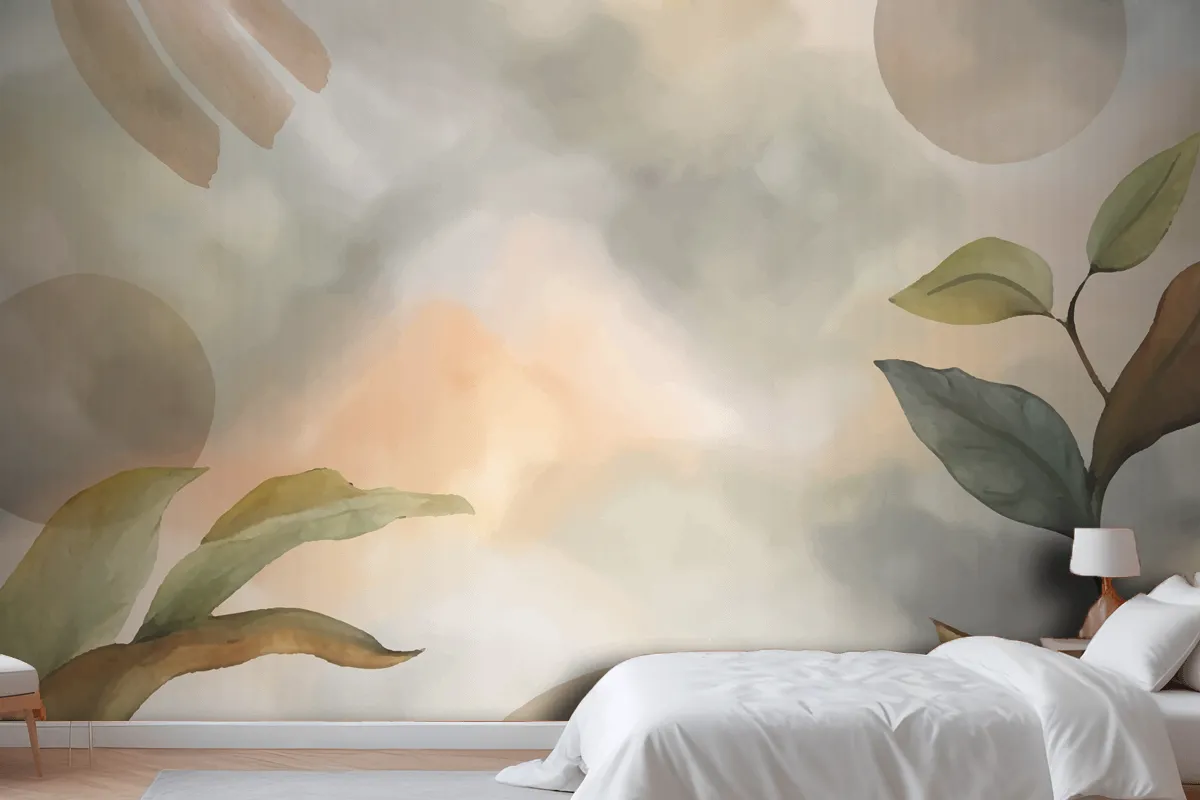 Watercolor Soft Earth Tones Background Wallpaper Mural