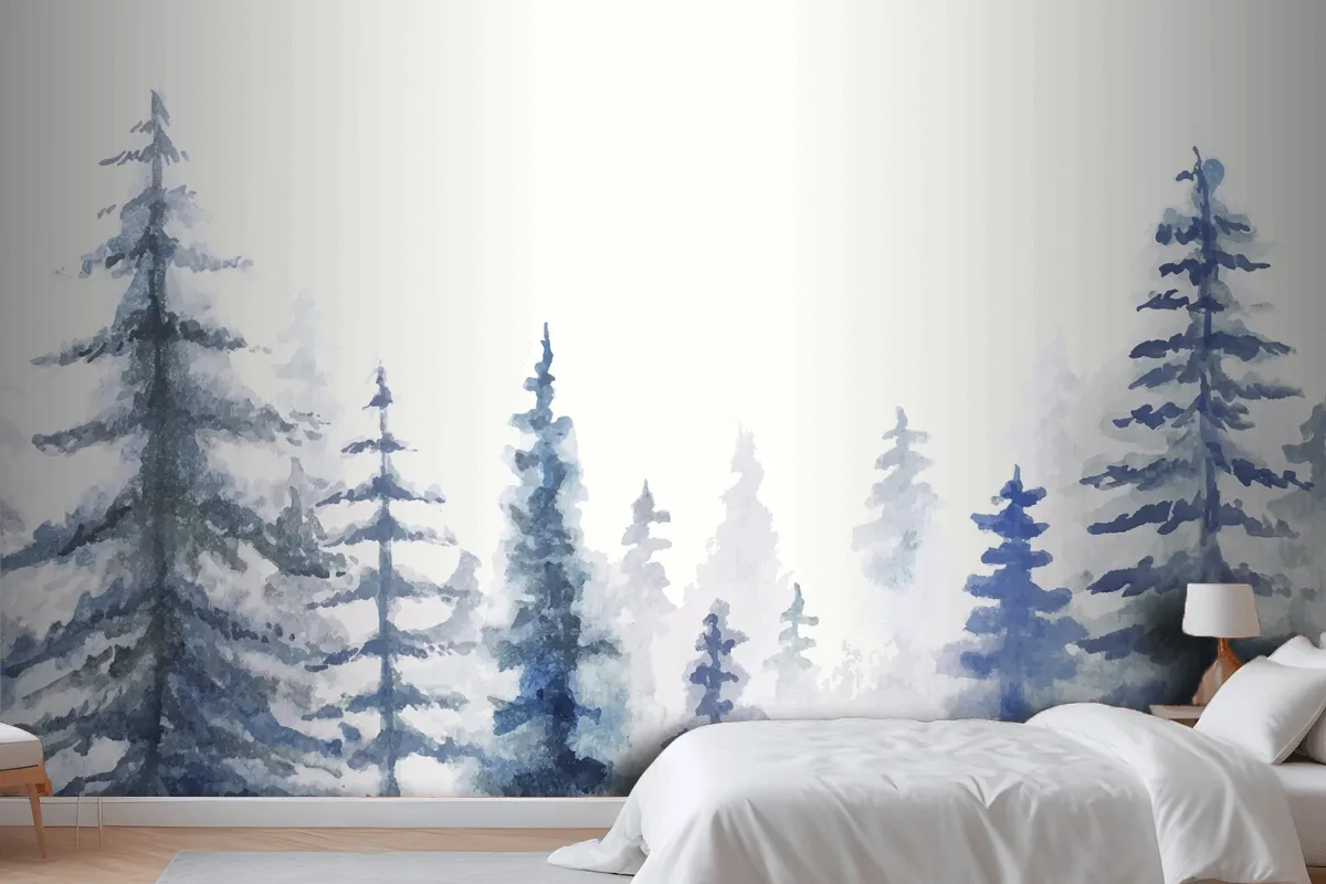 Hand Painted Watercolor Nature Background Wallpaper Mural