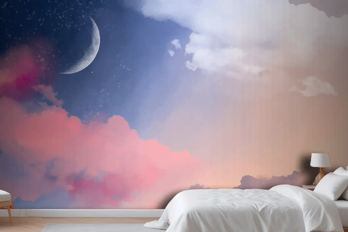 Hand Painted Watercolor Pastel Sky Wallpaper Mural