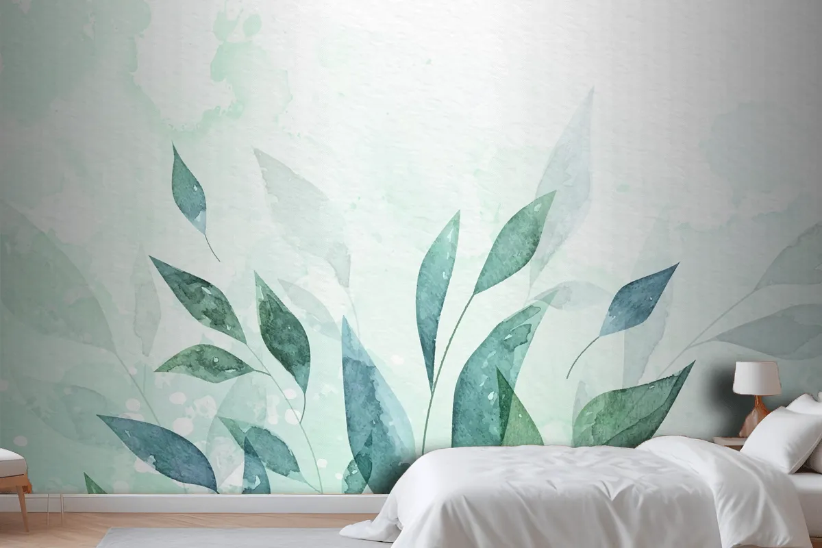 Hand Painted Watercolor Nature Background Wallpaper Mural