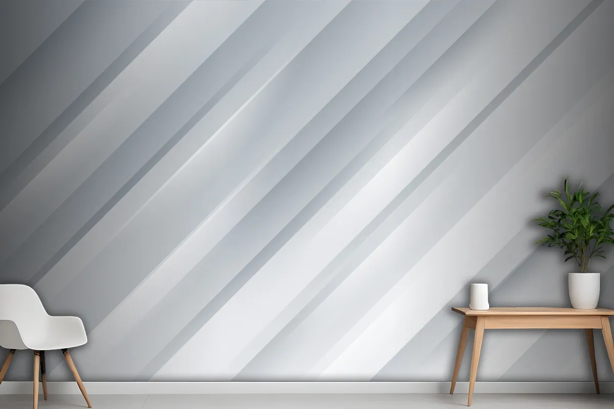 Elegant White Background With Shiny And Shadow Lines Wallpaper Mural