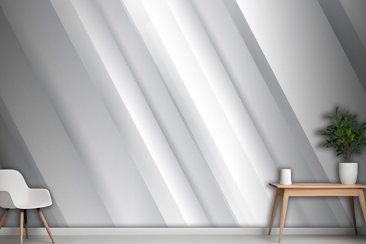 Gradient White Monochrome Background Wallpaper Mural