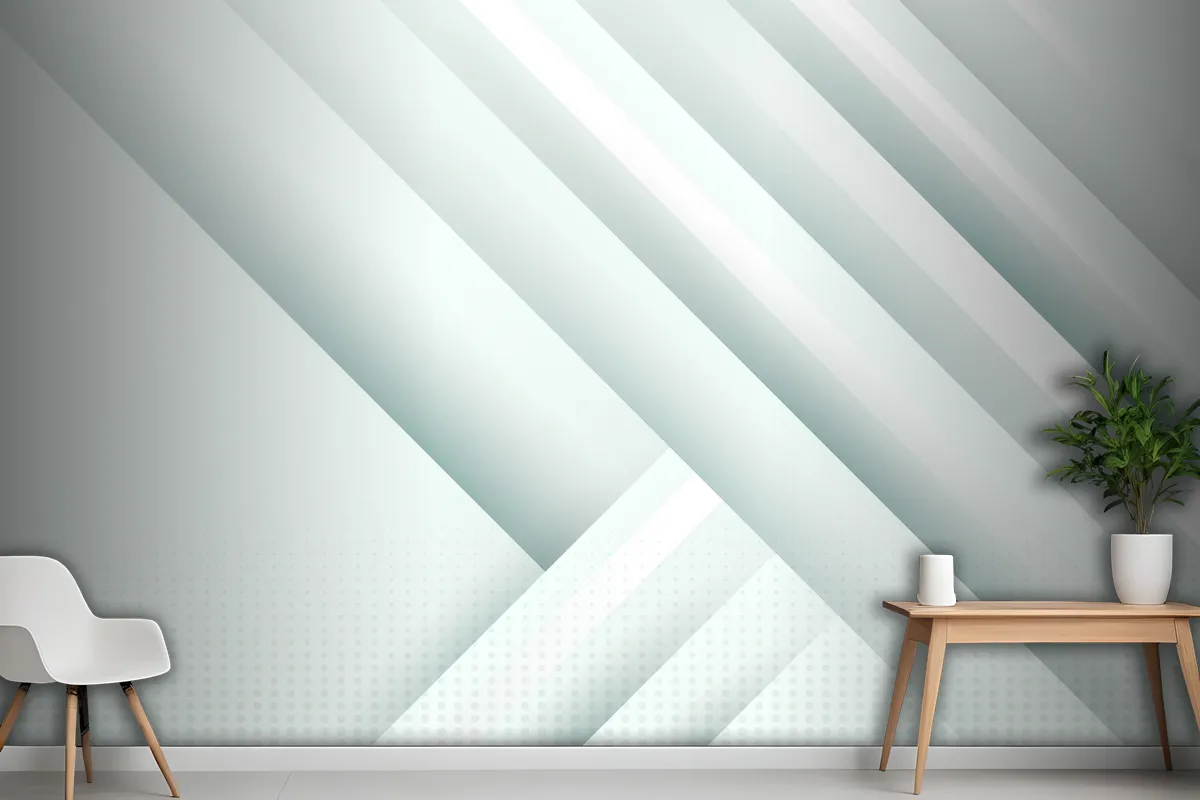 Gradient White Monochrome Office Wallpaper Mural