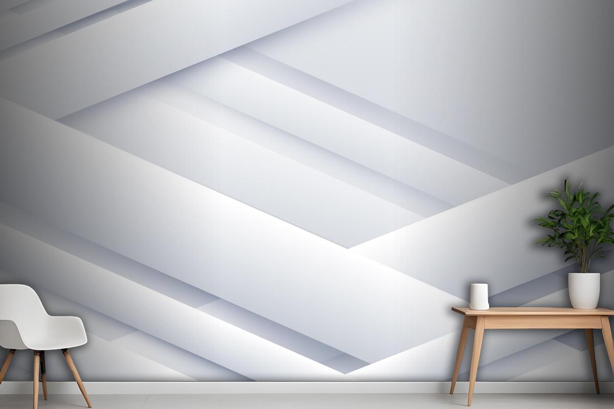 Paper Style White Monochrome Wallpaper Mural