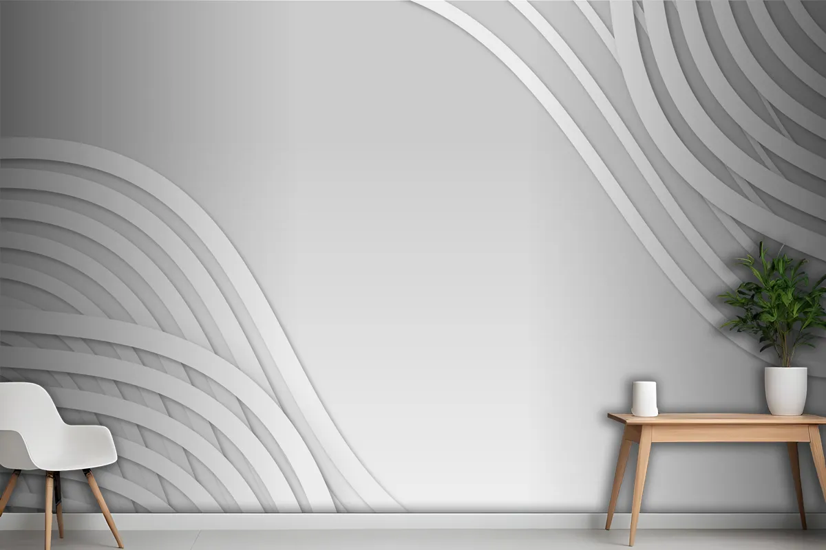 Paper Style White Monochrome Background Wallpaper Mural