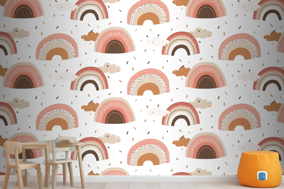 Hand Drawn Rainbow Pattern Design Wallpaper Mural