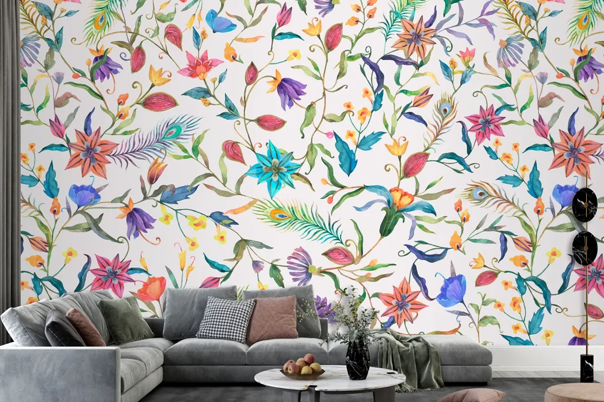 Background Of Floral Pattern Wallpaper Mural