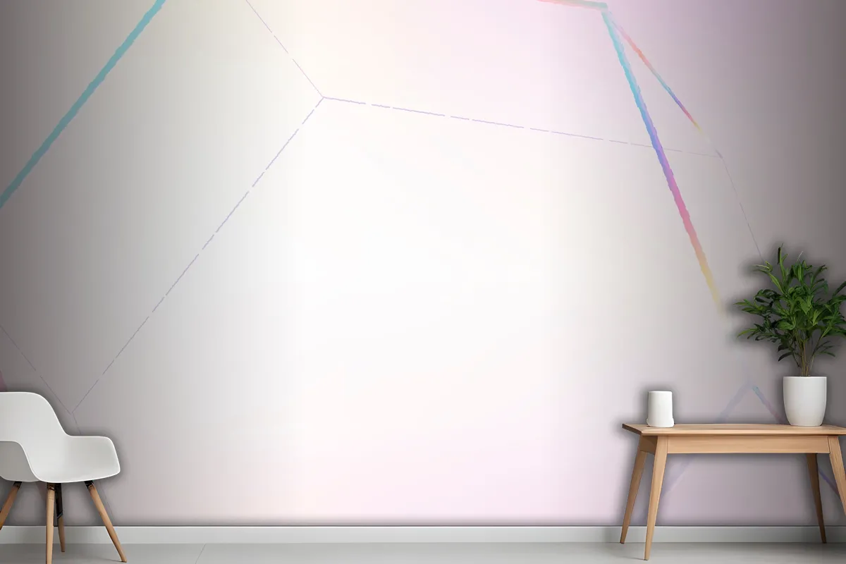 Pink Geometric Hexagonal Prism Office Wallpaper Mural