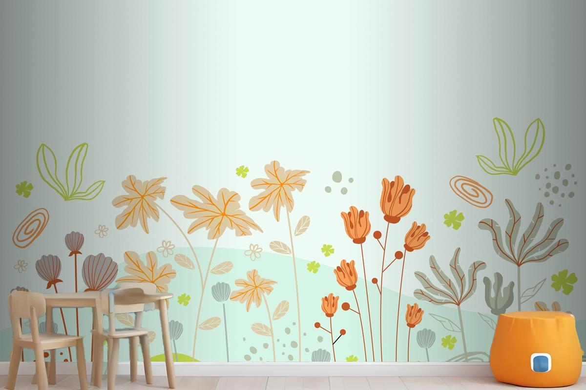 Beauiful And Creative Floral Wallpaper Mural