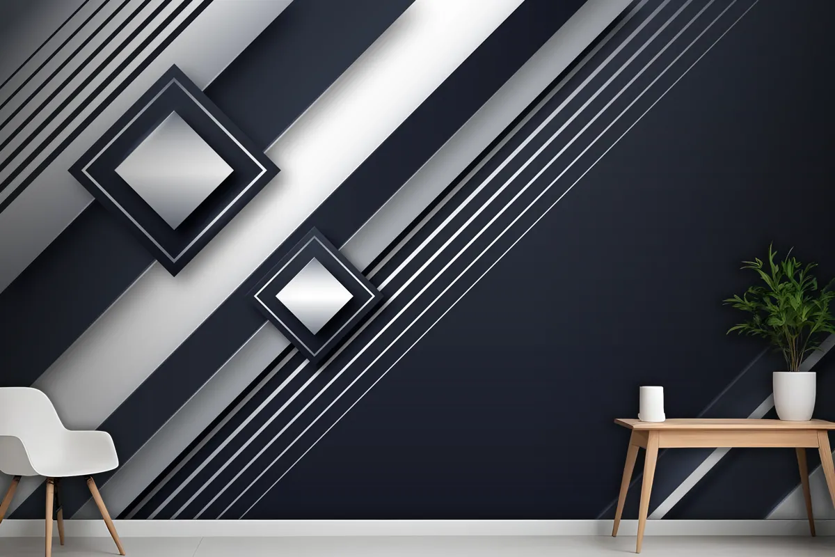 Gradient Silver Background Office Wallpaper Mural