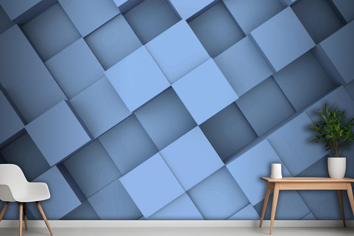 Realistic 3D Geometric Background Wallpaper Mural