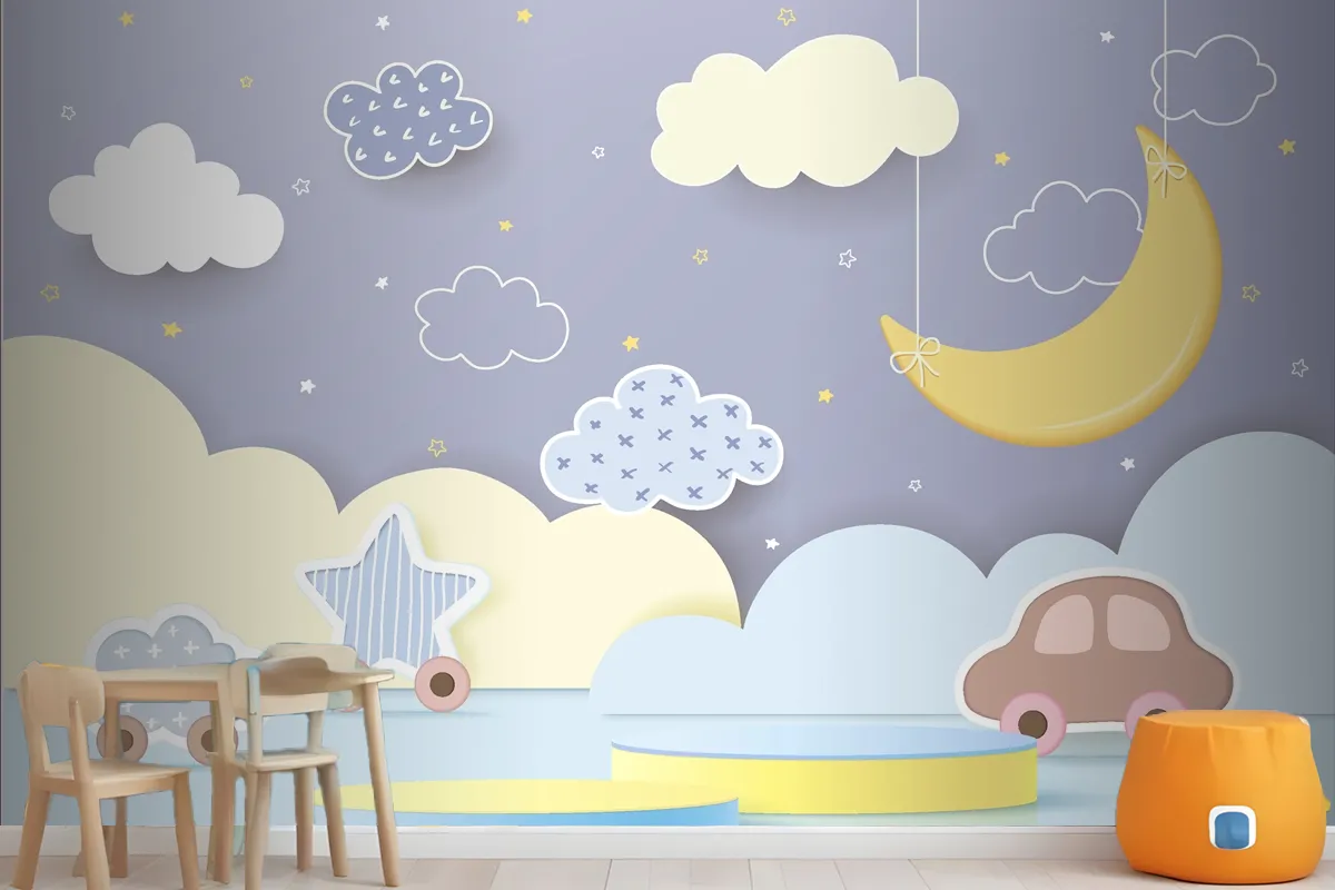 Kids Colorful Podium Product Display Wallpaper Mural