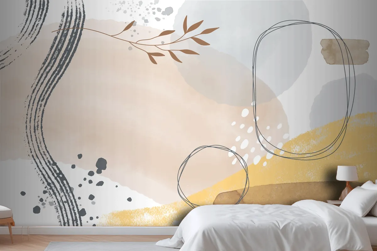 Watercolor Abstract Doodle Background Wallpaper Mural