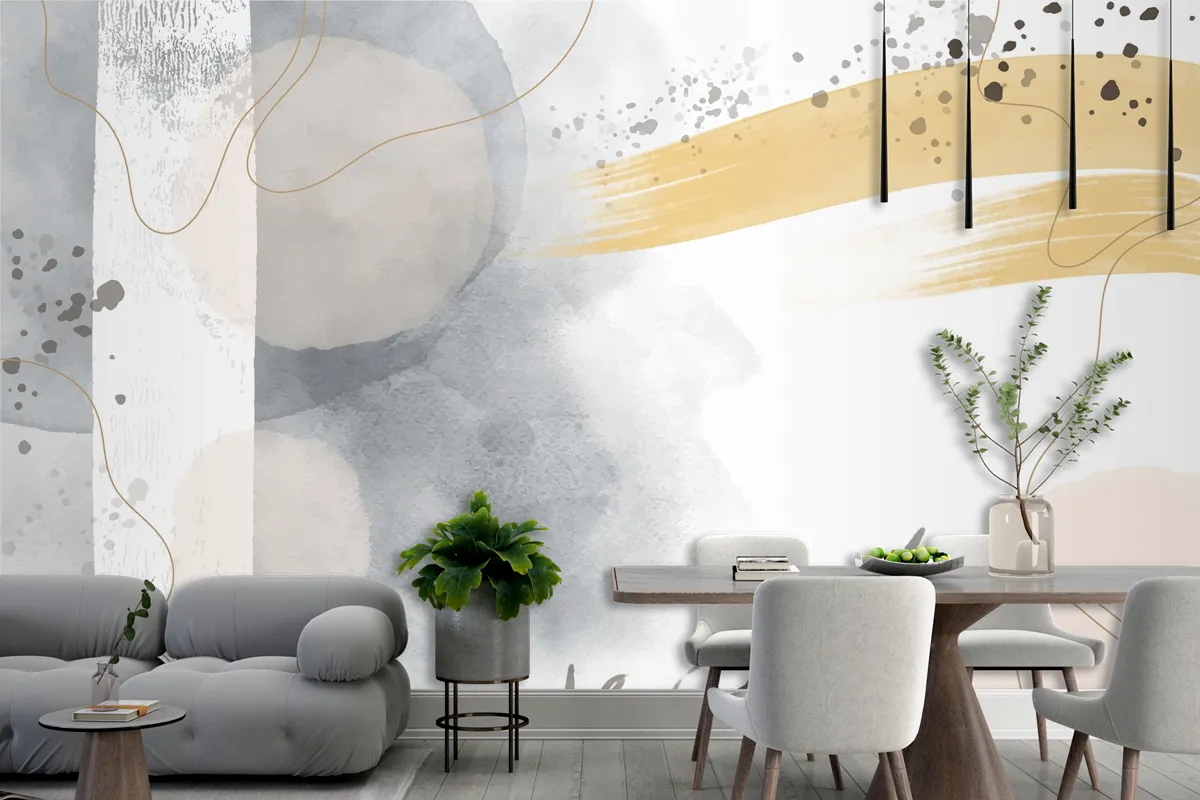 Watercolor Abstract Doodle Background Wallpaper Mural