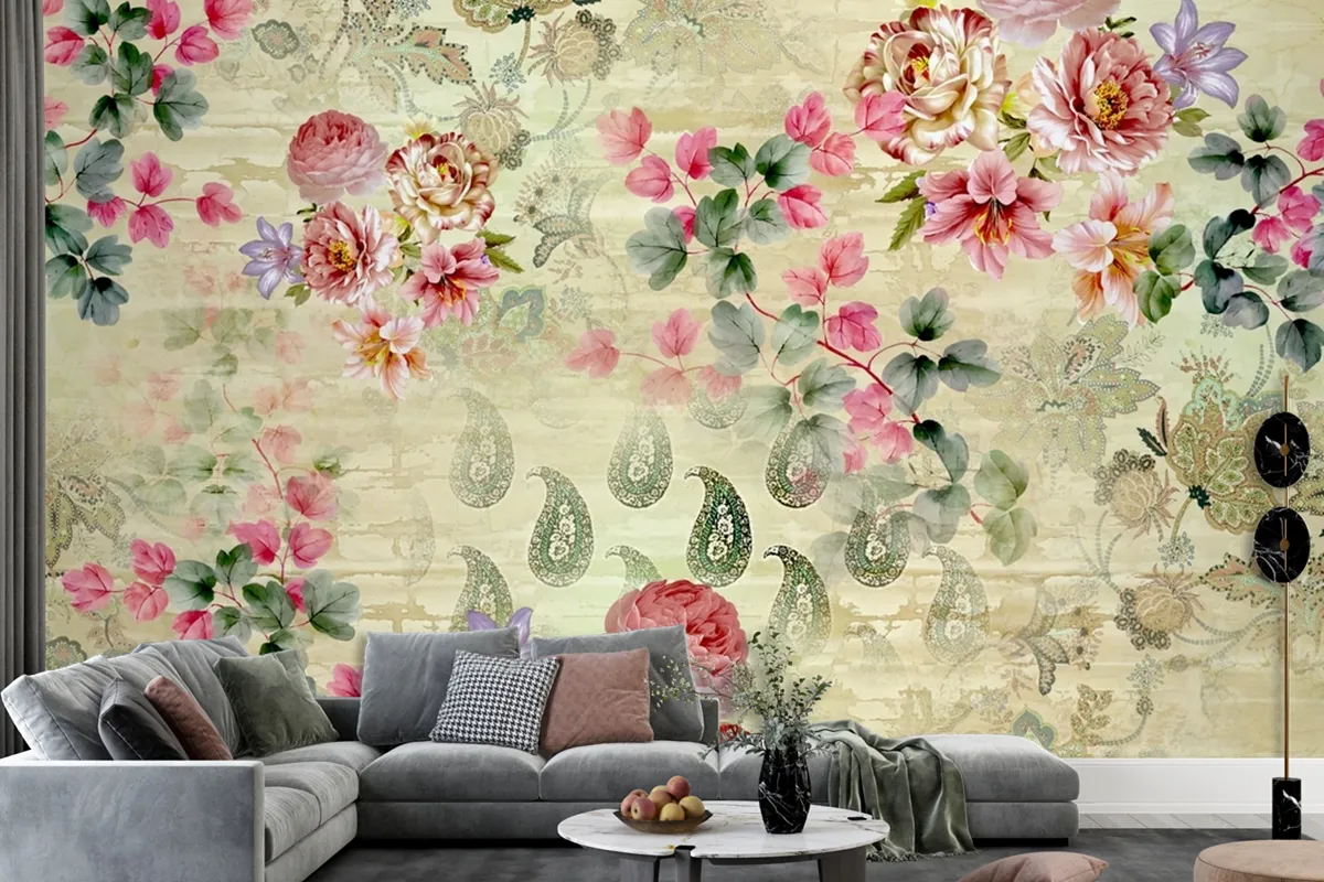 Beautiful Floral Pattern Wallpaper Mural