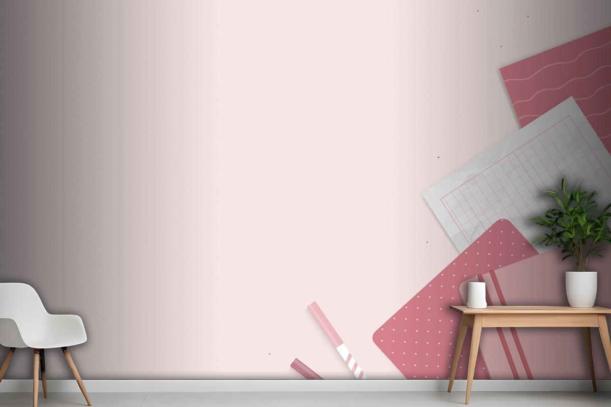 Pink Notepad Planner Set Wallpaper Mural