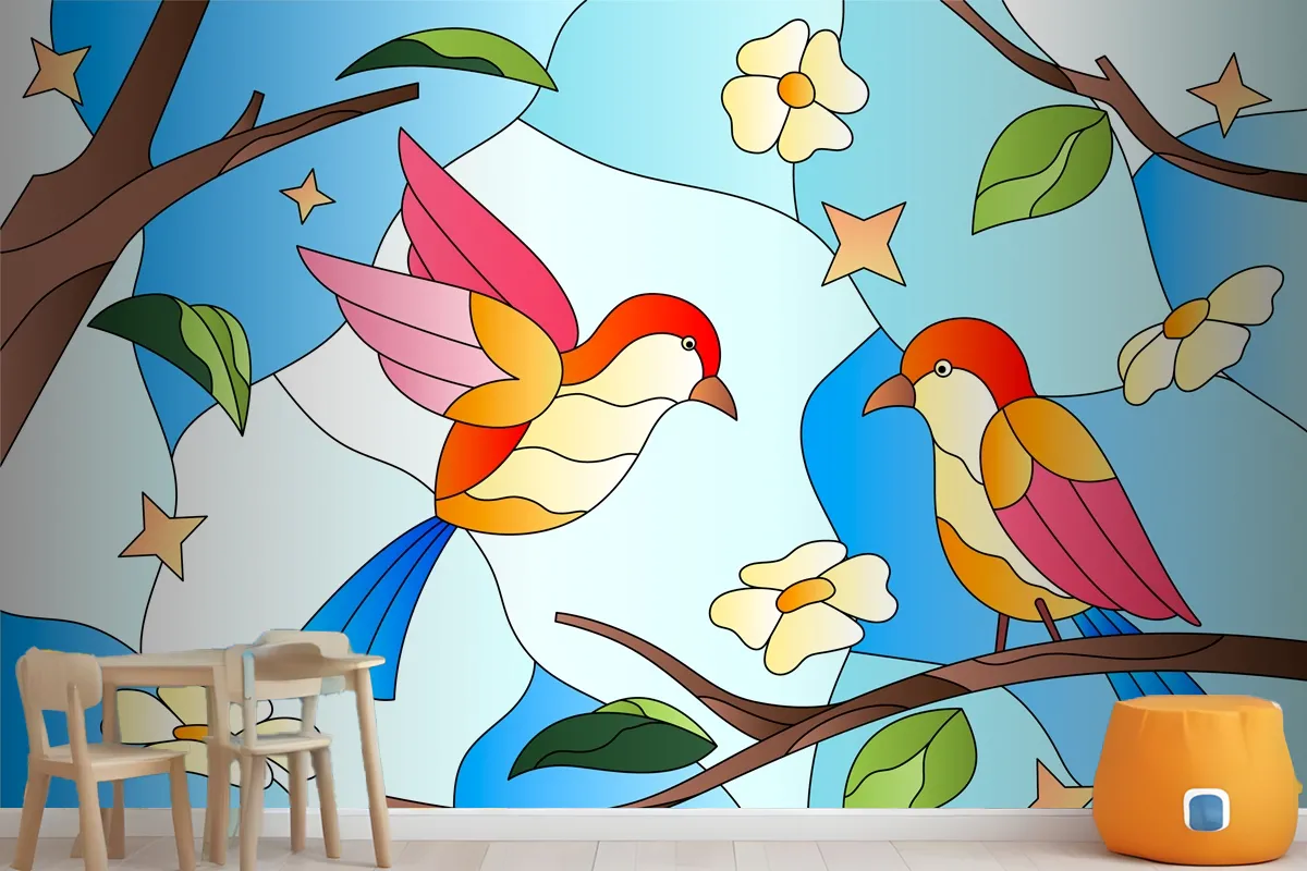 Gradient Stained Glass Background Wallpaper Mural