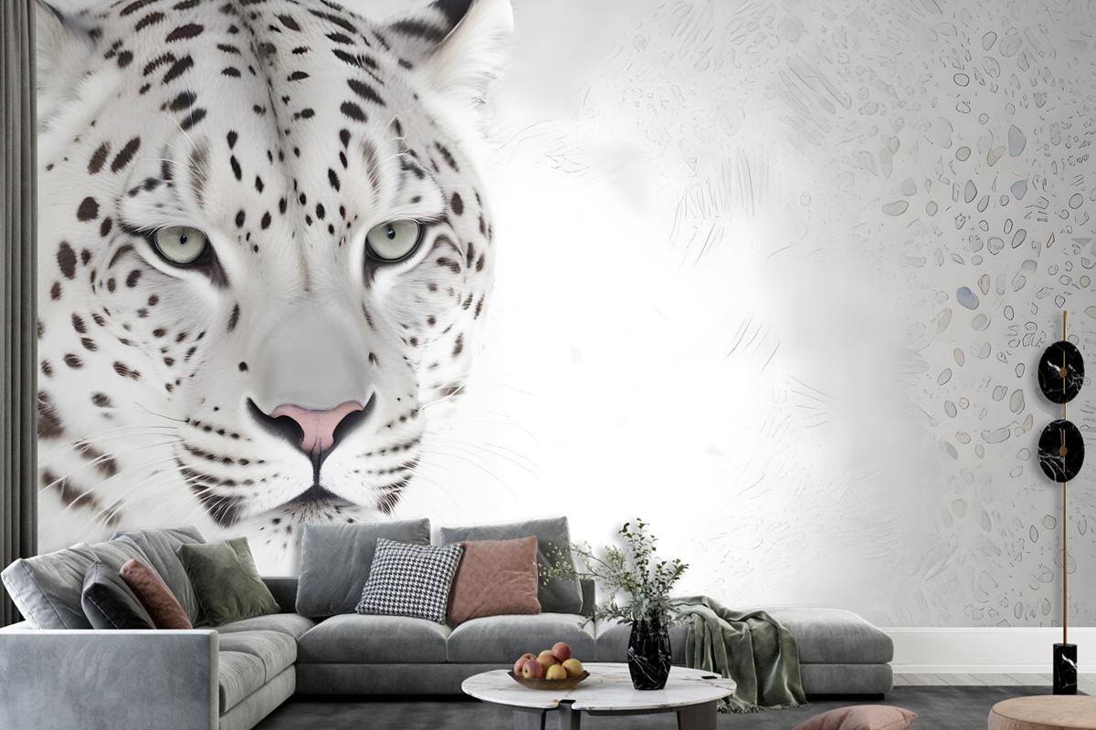 3D Look Monochrome Tiger Wallpaper Mural