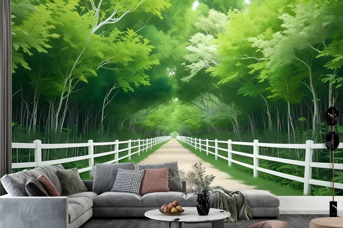 3D Look Photo Forest Landscape Wallpaper Mural