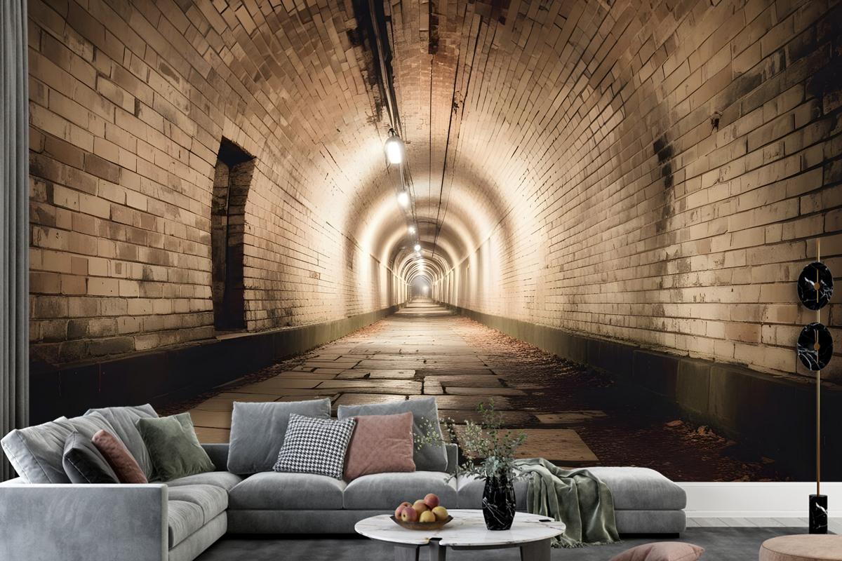 3D Look Tunnel Wallpaper Mural