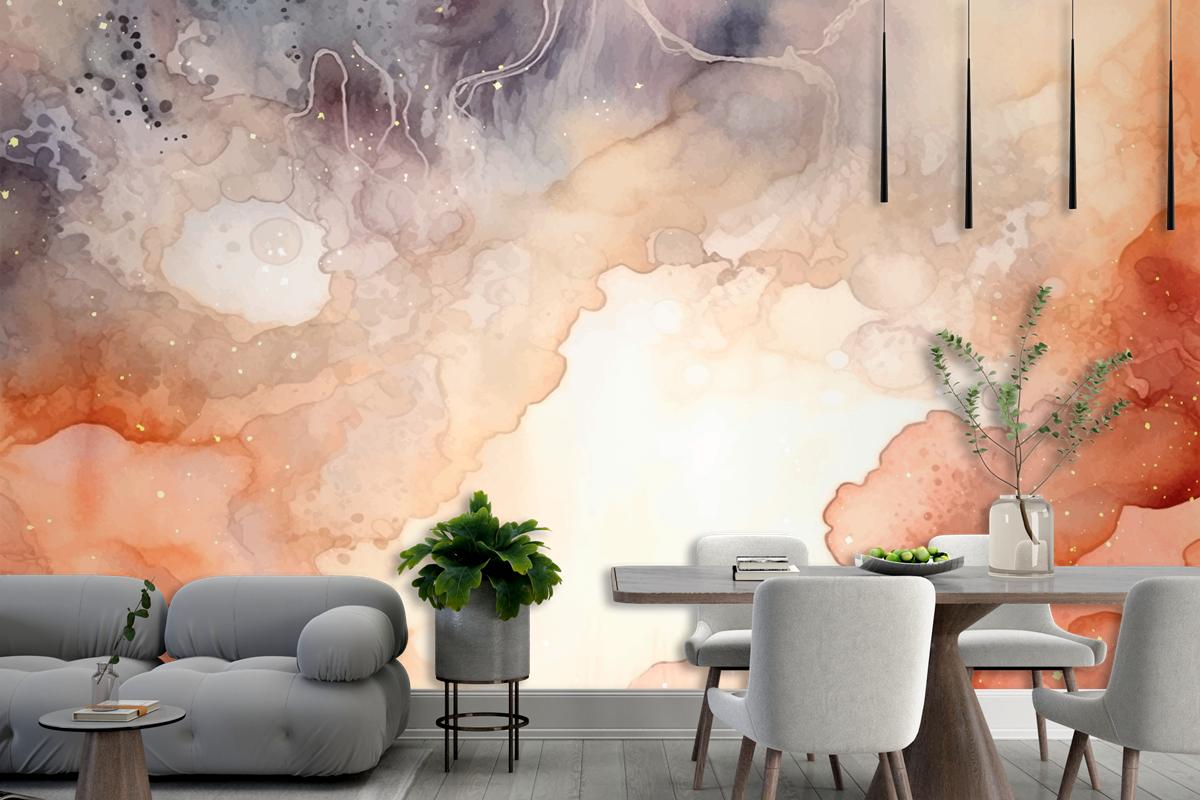 Neutral Watercolor Background Wallpaper Mural