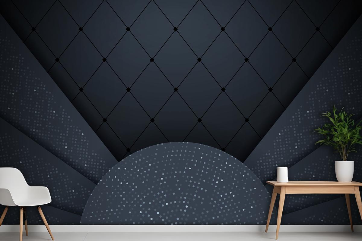 Abstract 3D Background With Black Paper Layers Graphic Design Element Wallpaper Mural