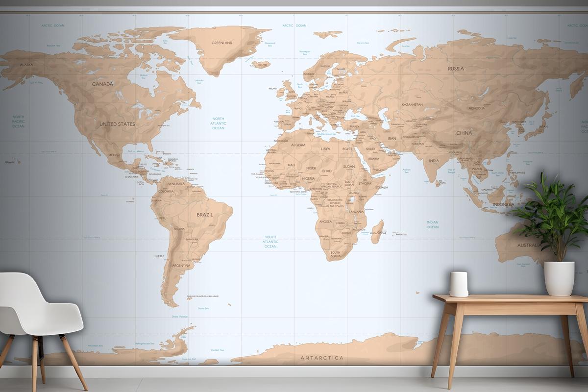 Vintage World Map Wallpaper Mural