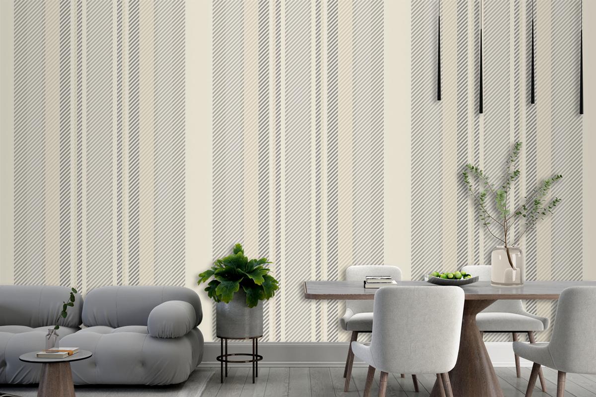 Trendy Striped Vintage Wallpaper Mural