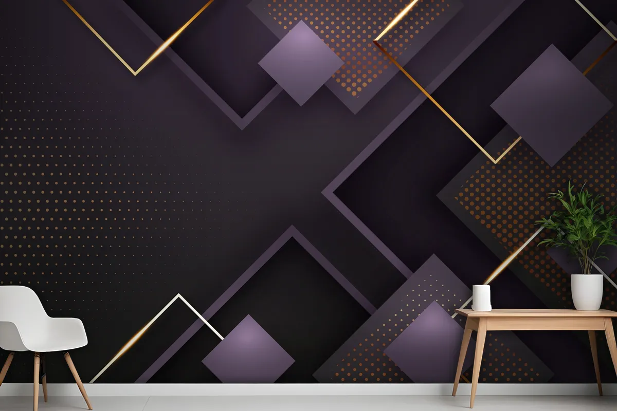 Realistic Elegant Geometric Shapes Background Wallpaper Mural