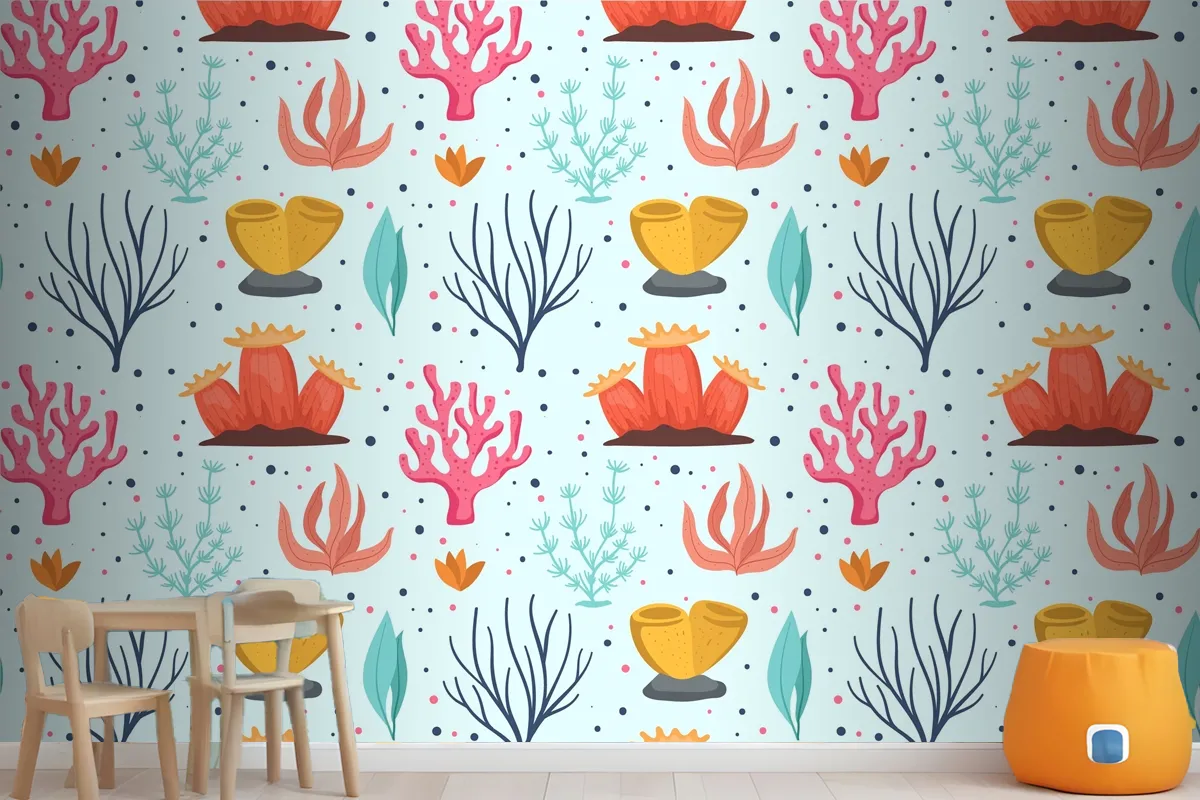 Coral Pattern Collection Concept Wallpaper Mural