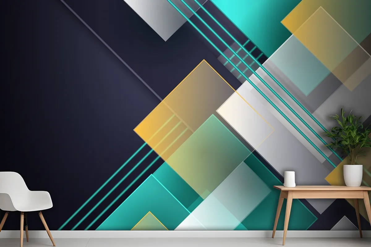 Overlapping Forms Background Wallpaper Mural