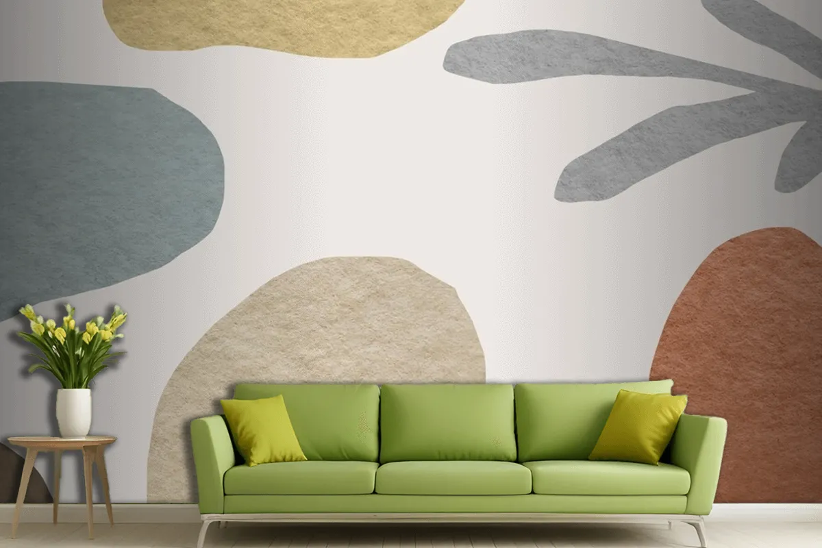 Abstract Pattern Earth Tone Design Living Room Wallpaper Mural