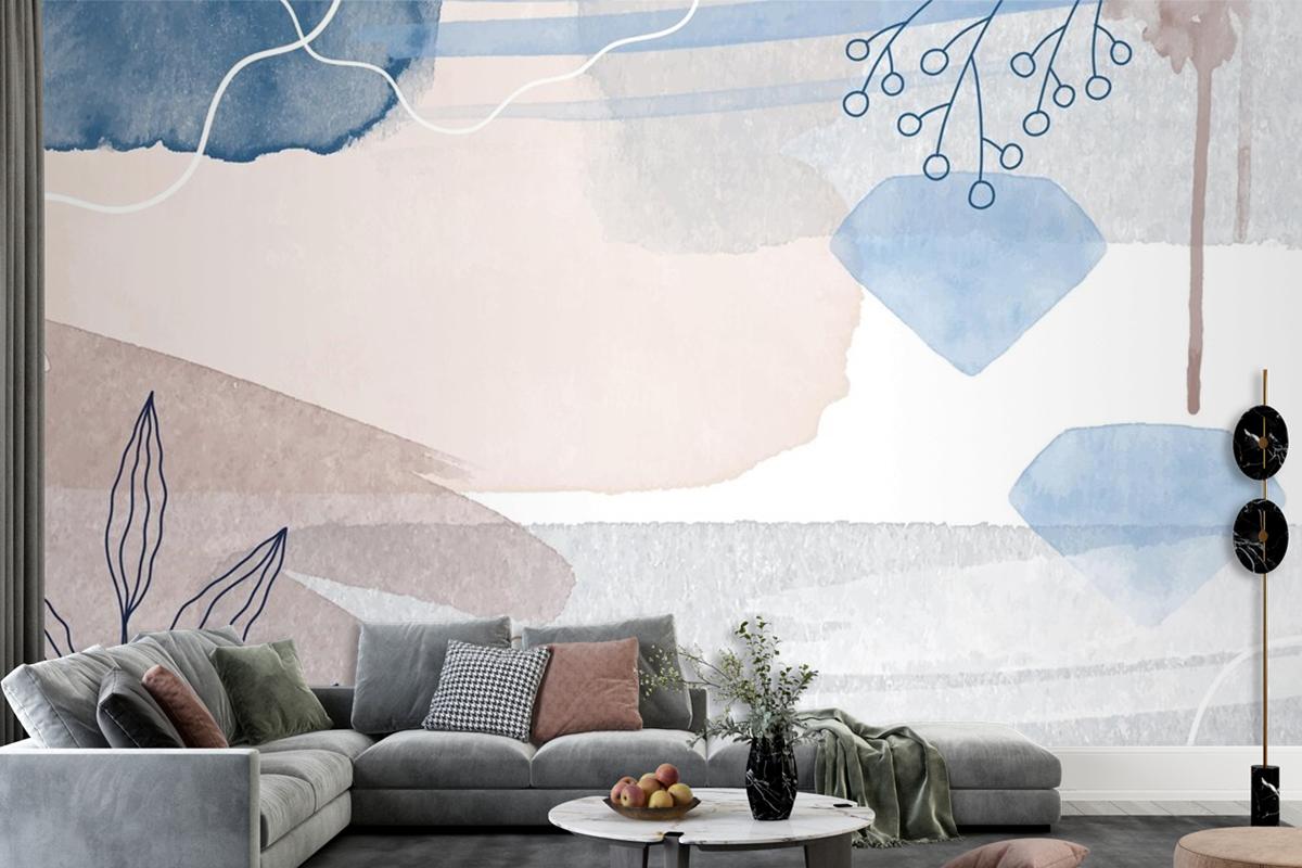 Abstract Watercolor Background Living Room Wallpaper Mural