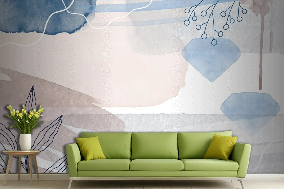 Abstract Watercolor Background Living Room Wallpaper Mural