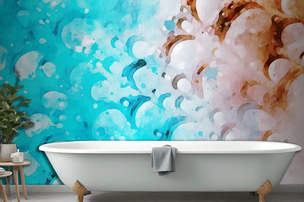 Abstract Watercolor Brush Stroke Artwork Wallpaper Mural