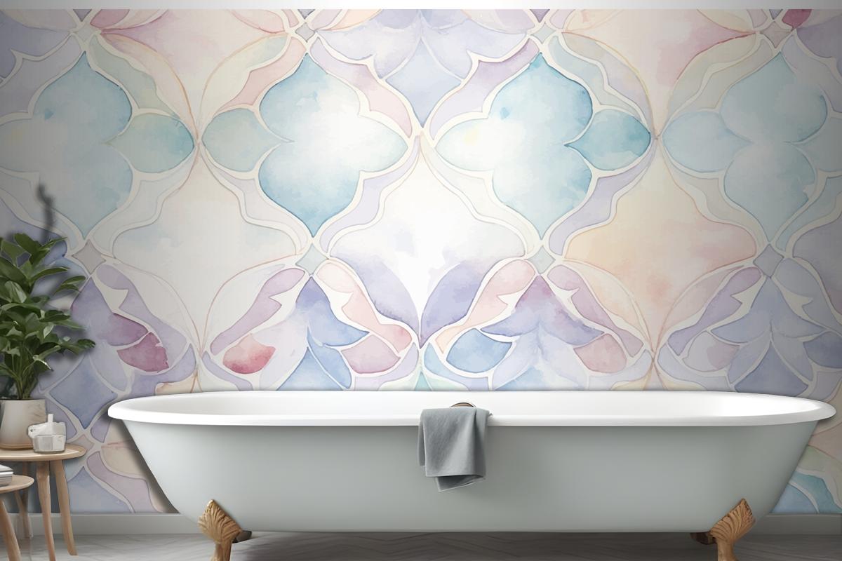 Abstract Watercolor Pattern Bathroom Wallpaper Mural