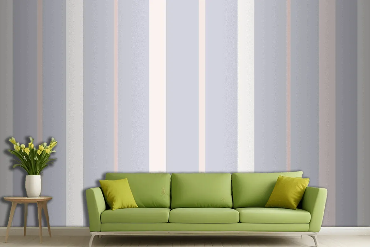 Aesthetic Background Line Pattern In Purple Pastel Living Room Wallpaper Mural