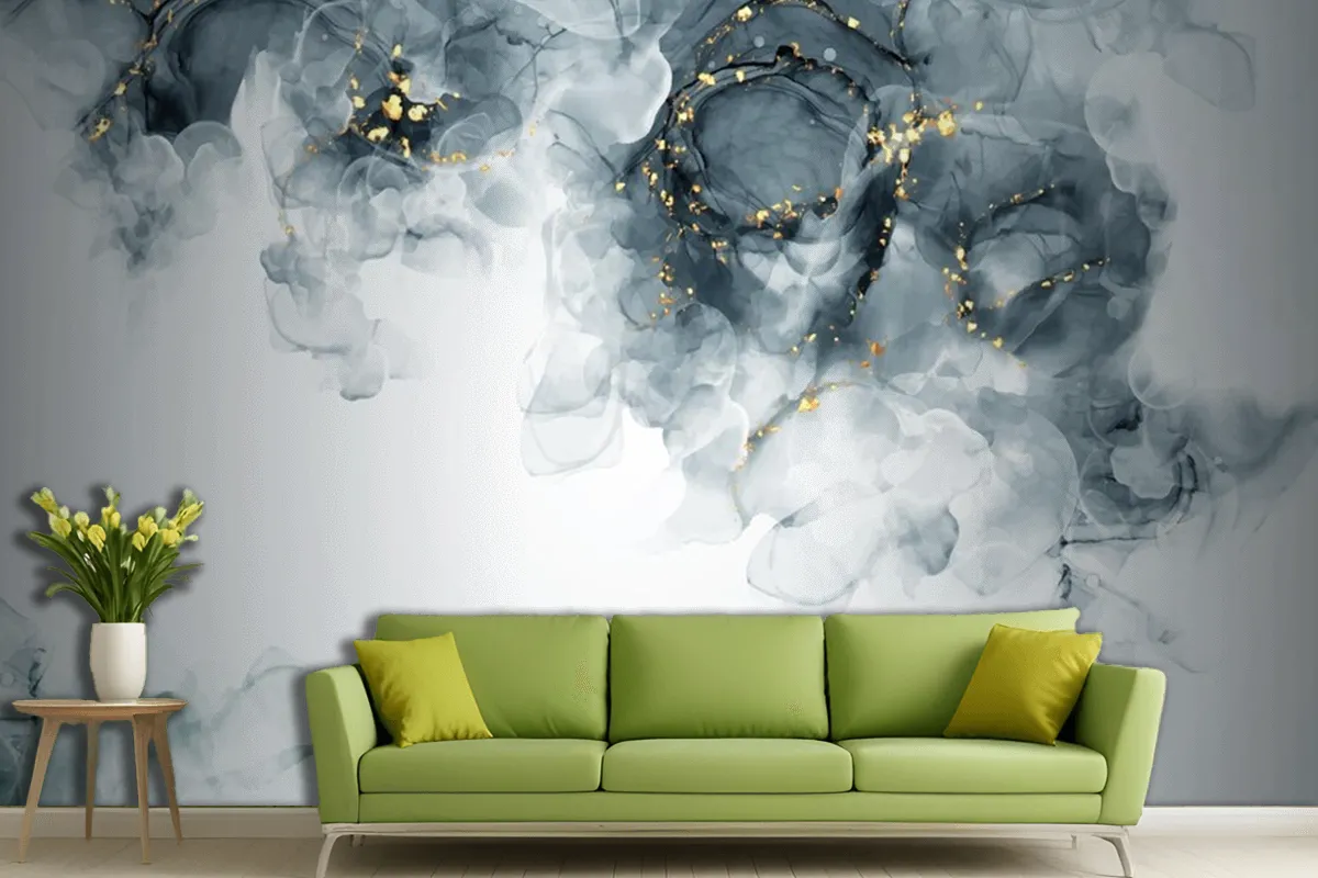 Elegant Hand Painted Alcohol Living Room Wallpaper Mural