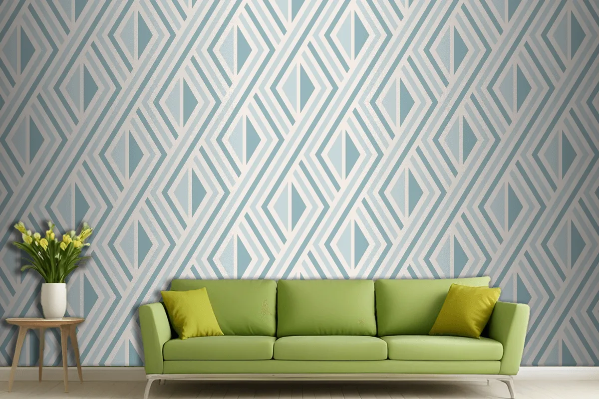 Flat Design Nordic Pattern Living Room Wallpaper Mural