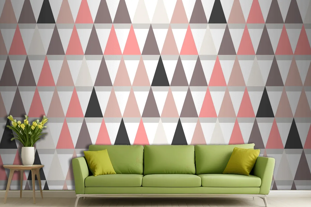 Flat Scandinavian Design Pattern Living Room Wallpaper Mural